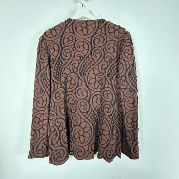 Vintage Gai Mattiolo Couture Embroidered Jacket Brown Gold Buttons Made in Italy - Picture 2 of 11